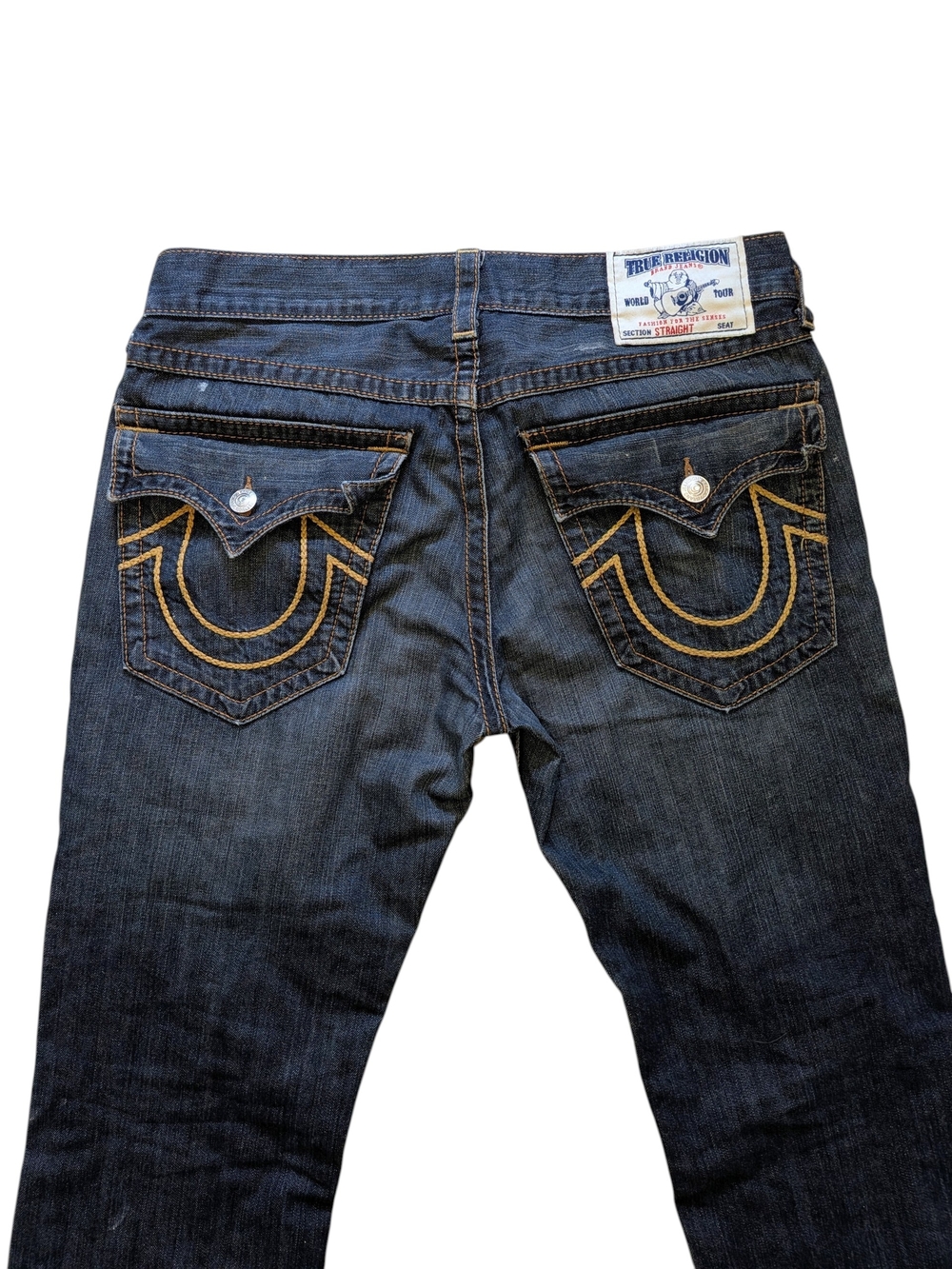 Vintage Made In USA Y2K True Religion Men's Dark Blue Denim Jeans